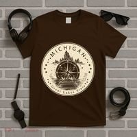 Michigan Compass Great Lake State MI Pride USA T-Shirt thumb 5