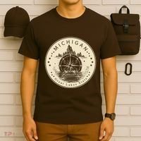 Michigan Compass Great Lake State MI Pride USA T-Shirt thumb 6