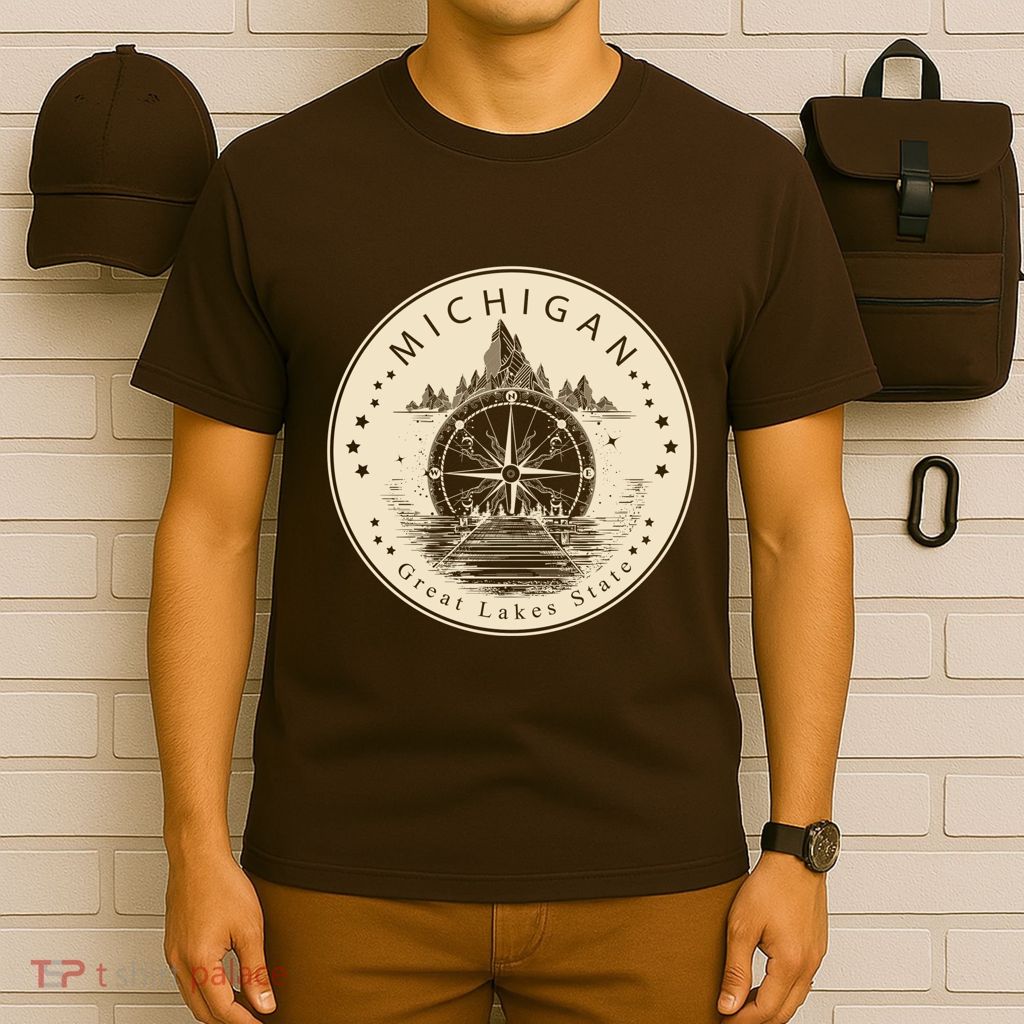 Michigan Compass Great Lake State MI Pride USA T-Shirt