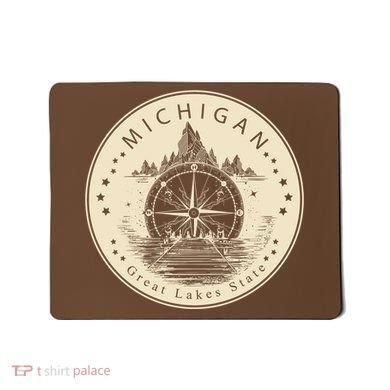 Michigan Compass Great Lake State MI Pride USA Mousepad