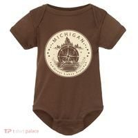 Michigan Compass Great Lake State MI Pride USA Baby Bodysuit thumb 0