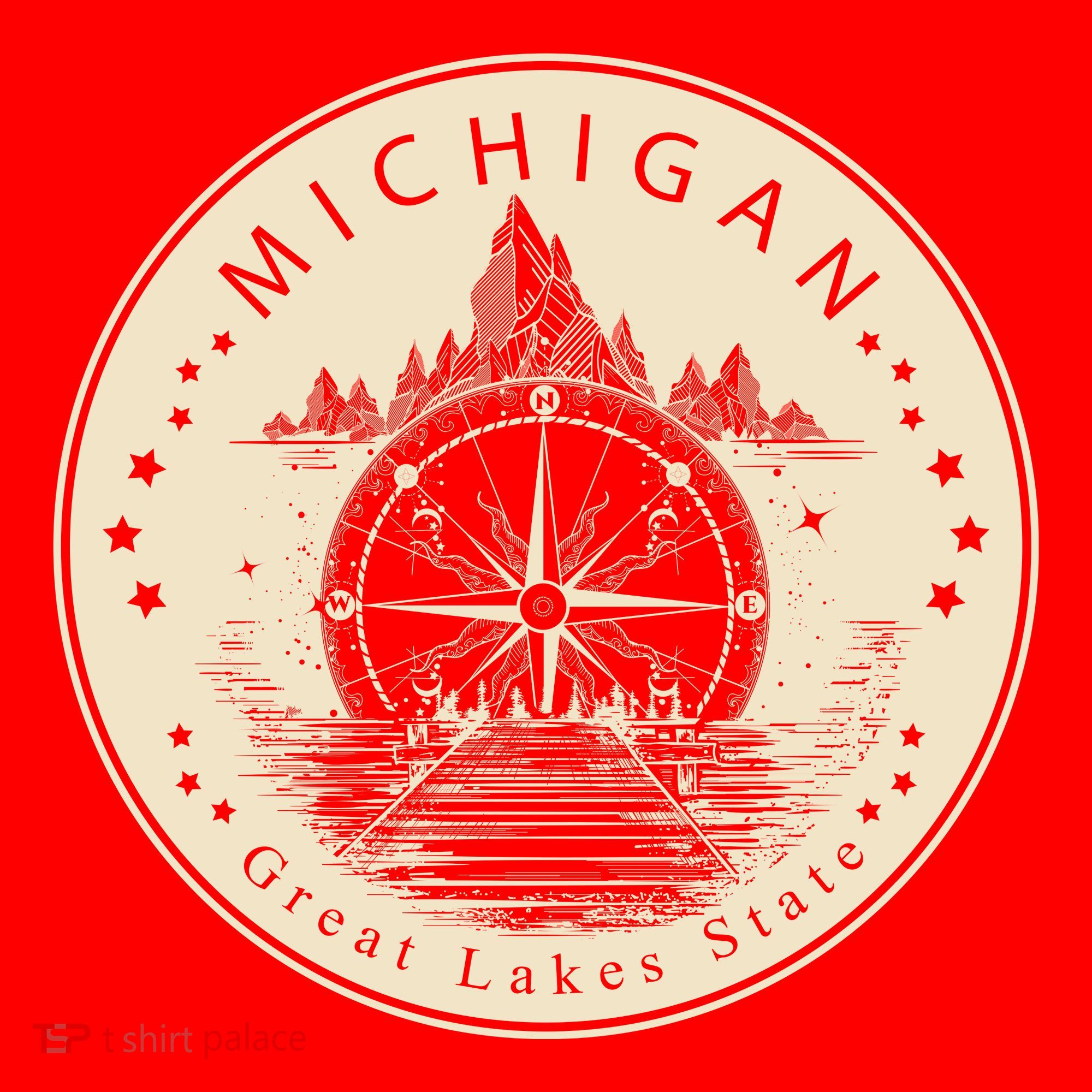 Michigan Compass Great Lake State MI Pride USA Santa Hat