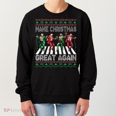 Make Christmas Great Again Ugly Sweaters Trump Dance Santa Women's Sweatshirt