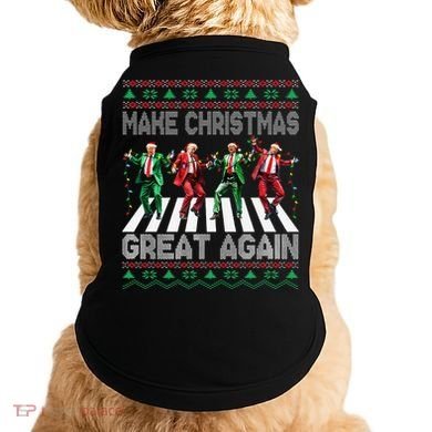 Make Christmas Great Again Ugly Sweaters Trump Dance Santa Doggie Tank