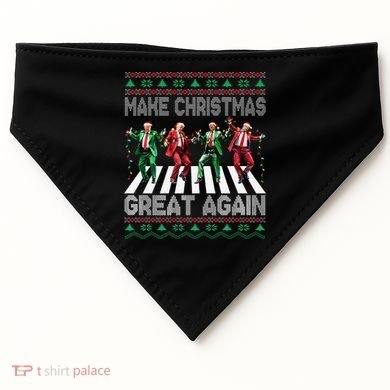 Make Christmas Great Again Ugly Sweaters Trump Dance Santa USA-Made Doggie Bandana