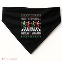 Make Christmas Great Again Ugly Sweaters Trump Dance Santa USA-Made Doggie Bandana thumb 0