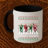 Make Christmas Great Again Ugly Sweaters Trump Dance Santa Coffee Mug thumb 2