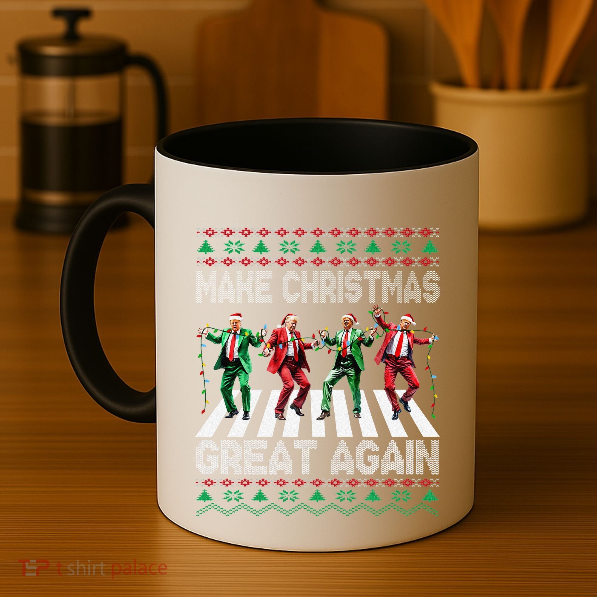 Make Christmas Great Again Ugly Sweaters Trump Dance Santa Coffee Mug