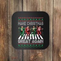 Make Christmas Great Again Ugly Sweaters Trump Dance Santa Coaster thumb 0