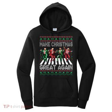 Make Christmas Great Again Ugly Sweaters Trump Dance Santa Women's Hoodie