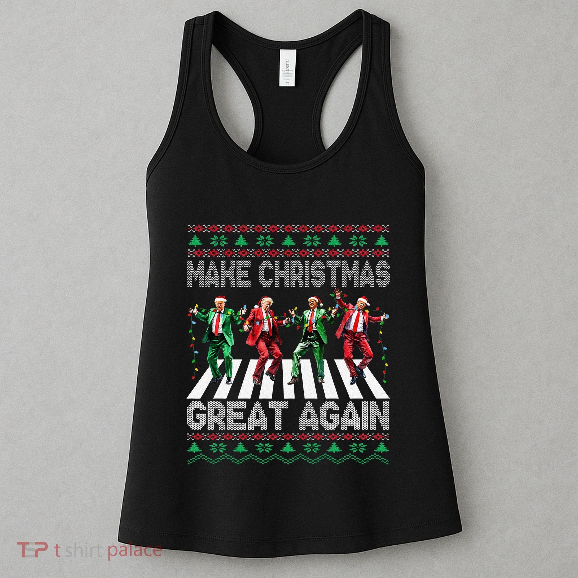 Make Christmas Great Again Ugly Sweaters Trump Dance Santa Women's Tank Top
