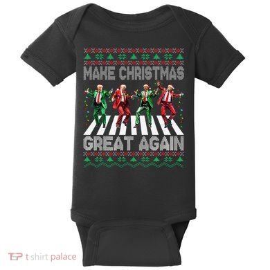 Make Christmas Great Again Ugly Sweaters Trump Dance Santa Baby Bodysuit