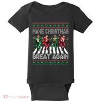 Make Christmas Great Again Ugly Sweaters Trump Dance Santa Baby Bodysuit thumb 0