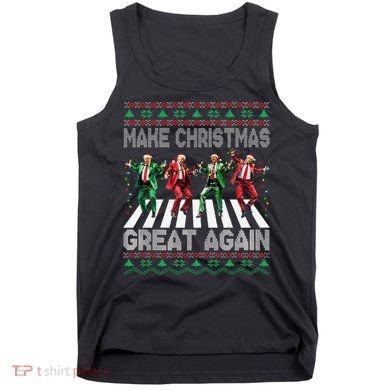 Make Christmas Great Again Ugly Sweaters Trump Dance Santa Tank Top