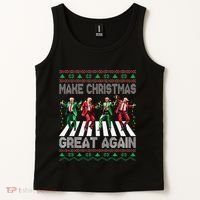 Make Christmas Great Again Ugly Sweaters Trump Dance Santa Tank Top thumb 2