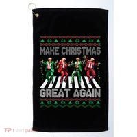 Make Christmas Great Again Ugly Sweaters Trump Dance Santa Golf Towel thumb 0