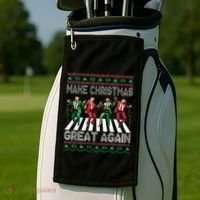 Make Christmas Great Again Ugly Sweaters Trump Dance Santa Golf Towel thumb 2
