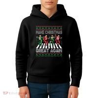 Make Christmas Great Again Ugly Sweaters Trump Dance Santa Kids Hoodie thumb 4