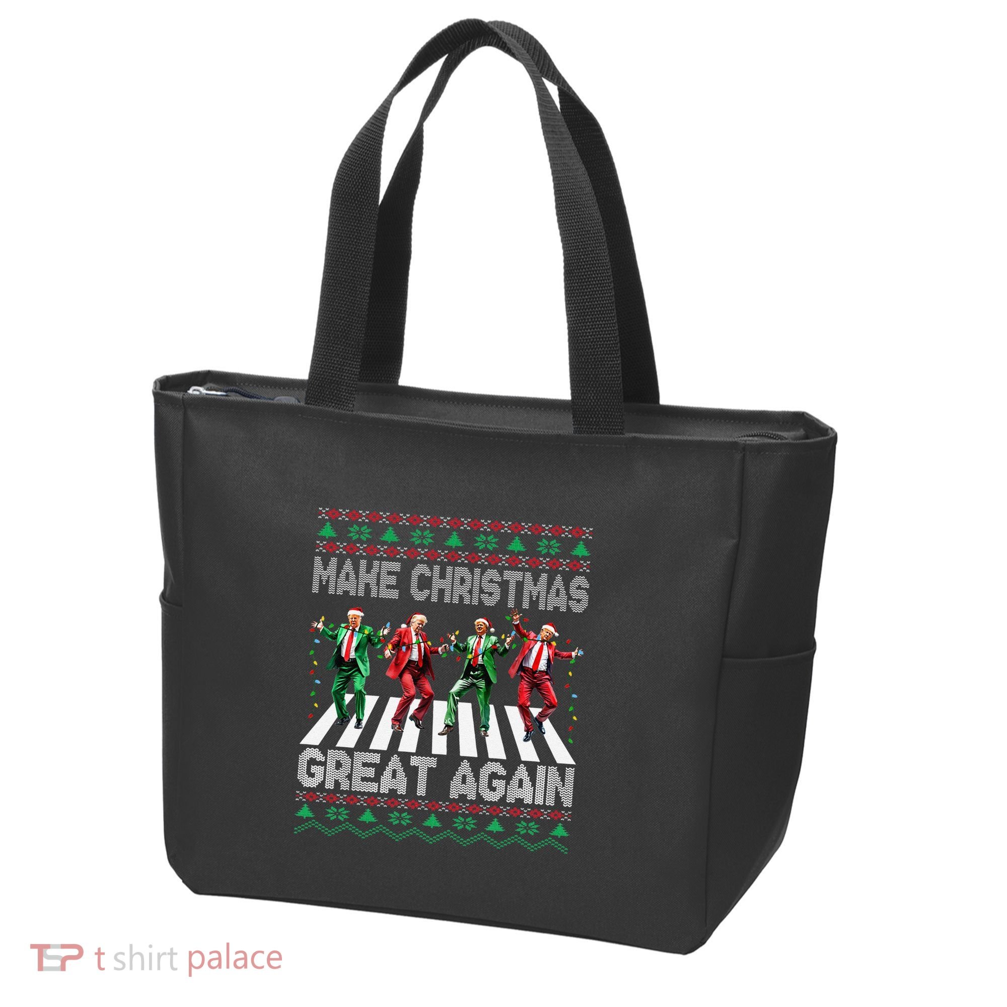 Make Christmas Great Again Ugly Sweaters Trump Dance Santa Tote Bag