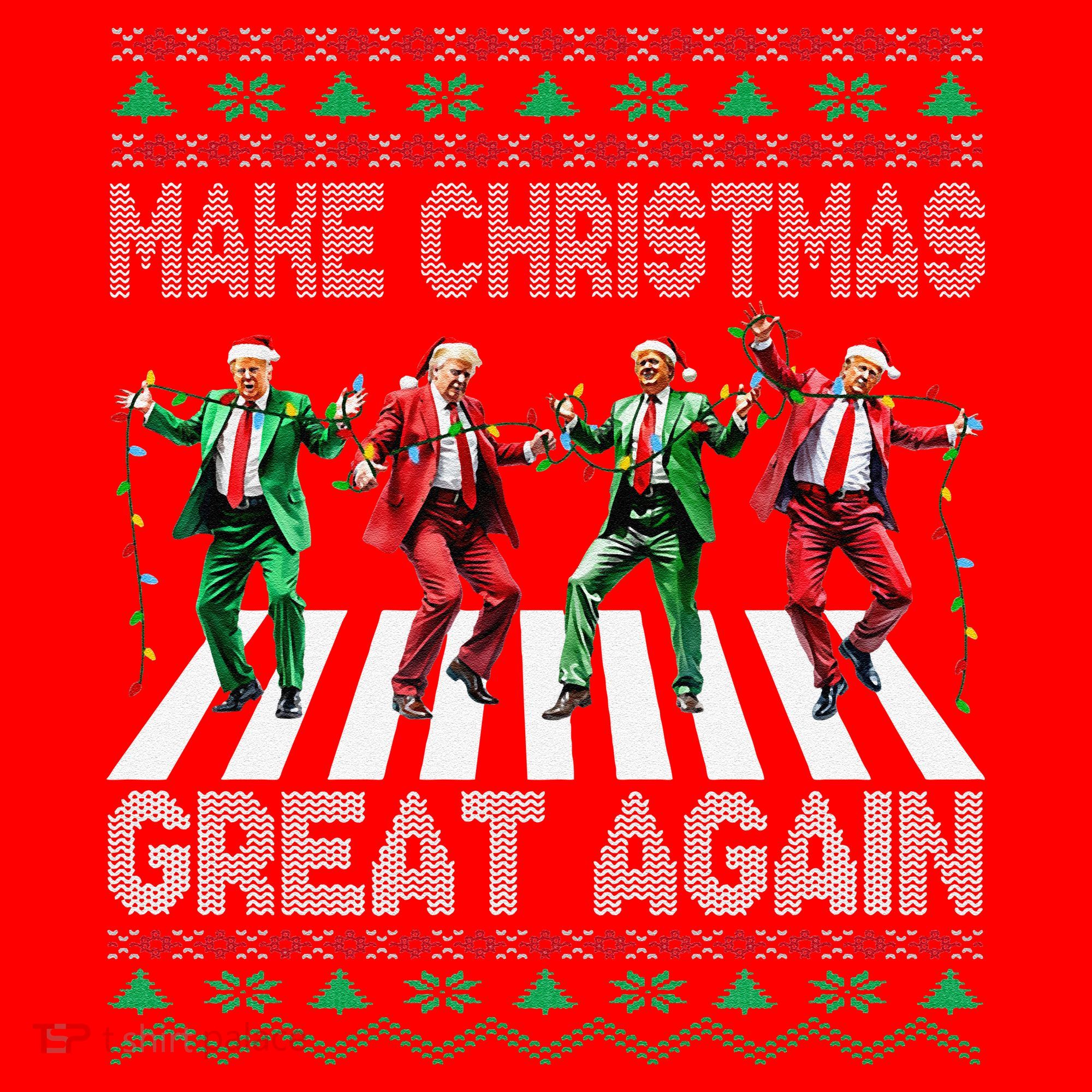 Make Christmas Great Again Ugly Sweaters Trump Dance Santa Santa Hat