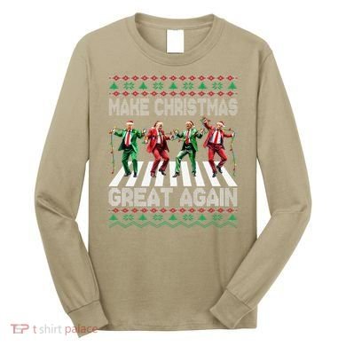 Make Christmas Great Again Ugly Sweaters Trump Dance Santa Long Sleeve Shirt