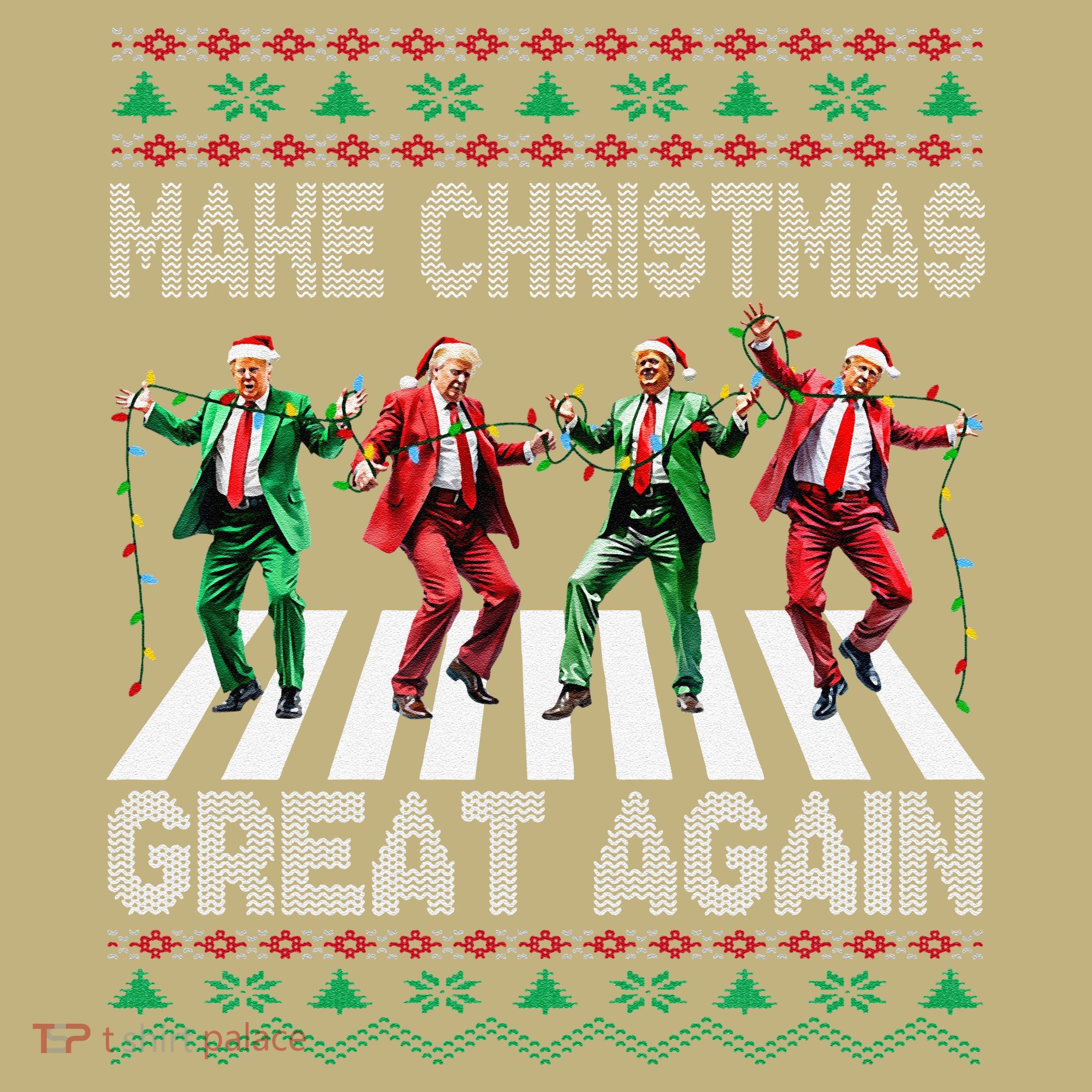 Make Christmas Great Again Ugly Sweaters Trump Dance Santa Sweatshirt