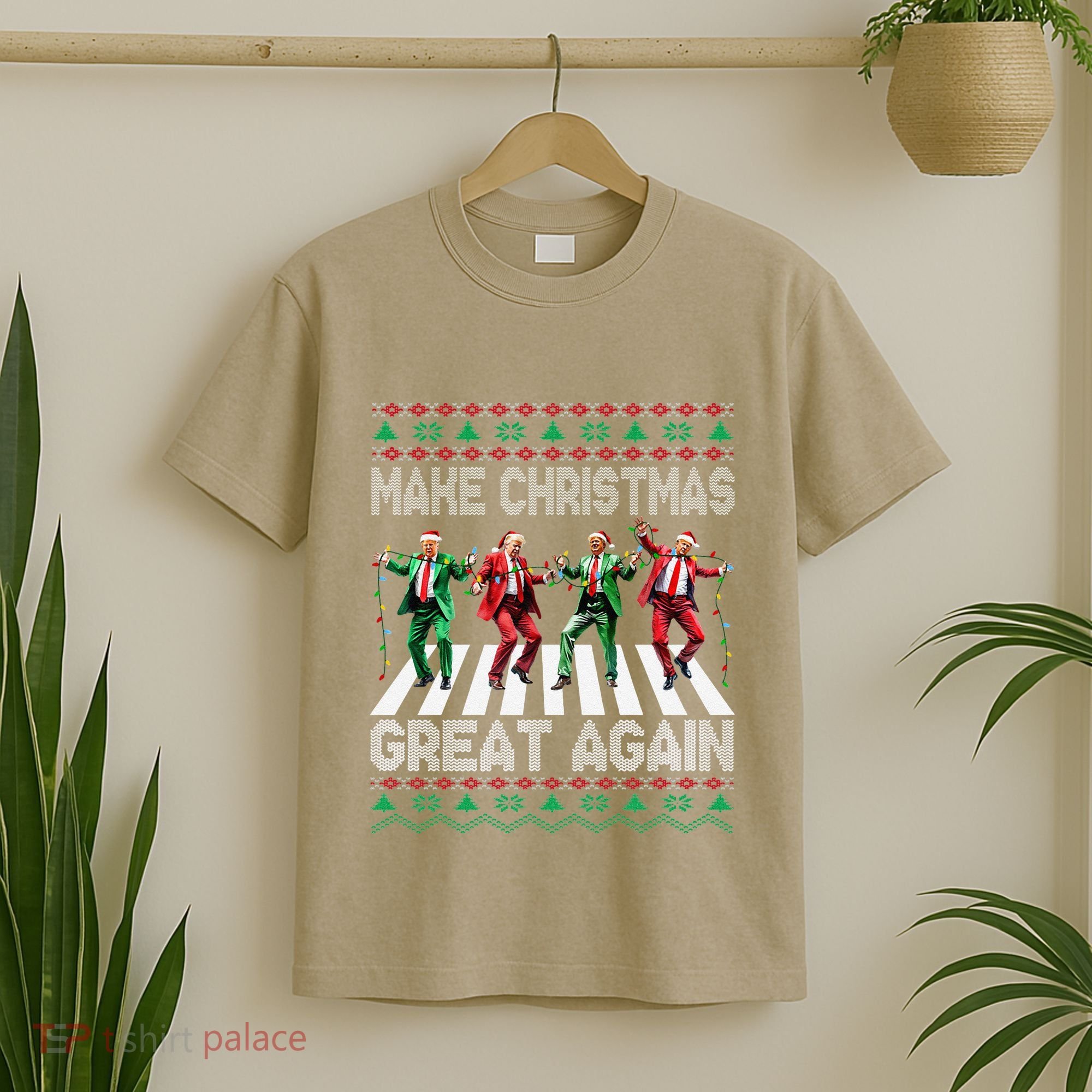 Make Christmas Great Again Ugly Sweaters Trump Dance Santa T-Shirt