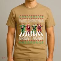 Make Christmas Great Again Ugly Sweaters Trump Dance Santa T-Shirt thumb 3