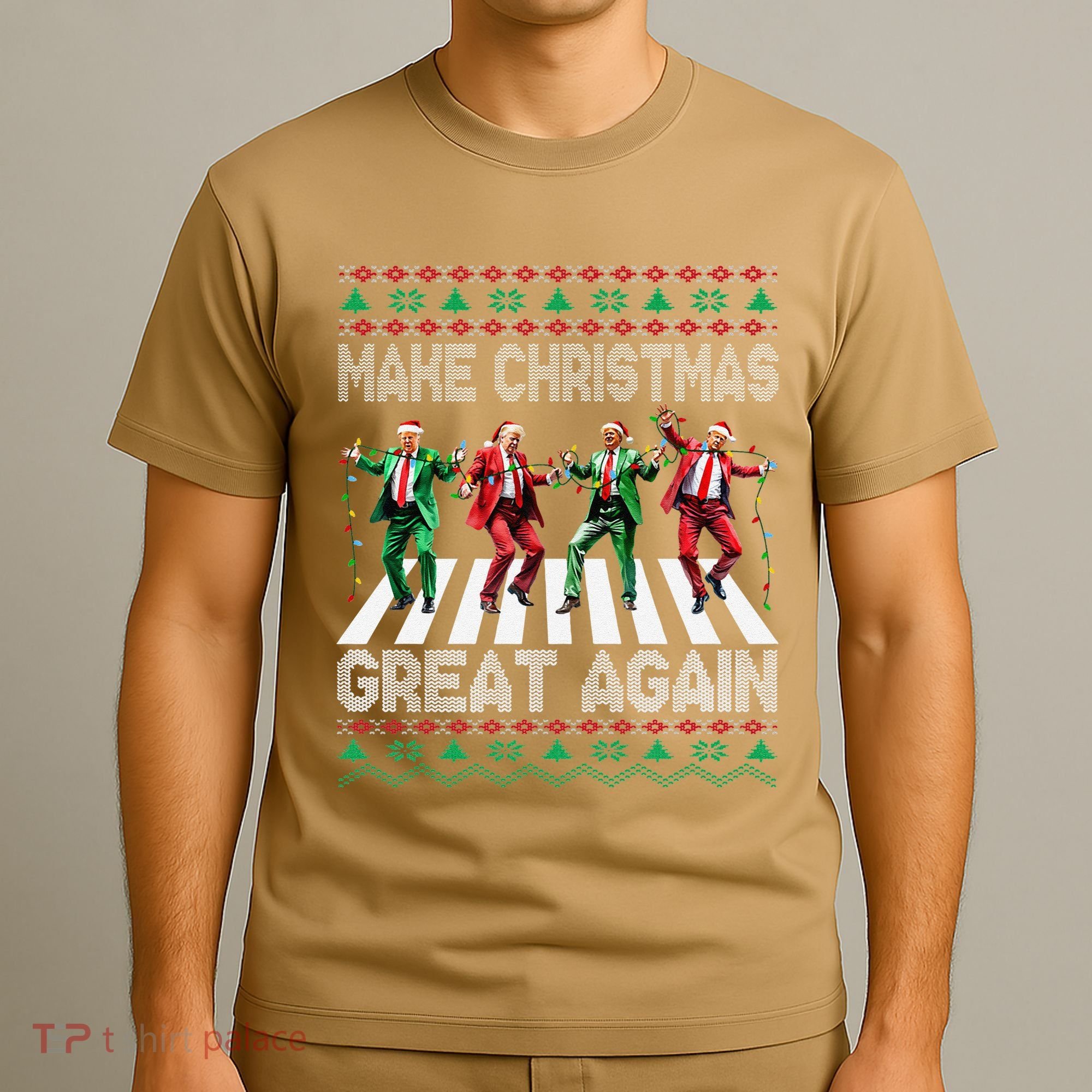 Make Christmas Great Again Ugly Sweaters Trump Dance Santa T-Shirt