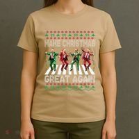 Make Christmas Great Again Ugly Sweaters Trump Dance Santa T-Shirt thumb 4