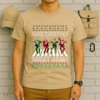 Make Christmas Great Again Ugly Sweaters Trump Dance Santa T-Shirt thumb 6