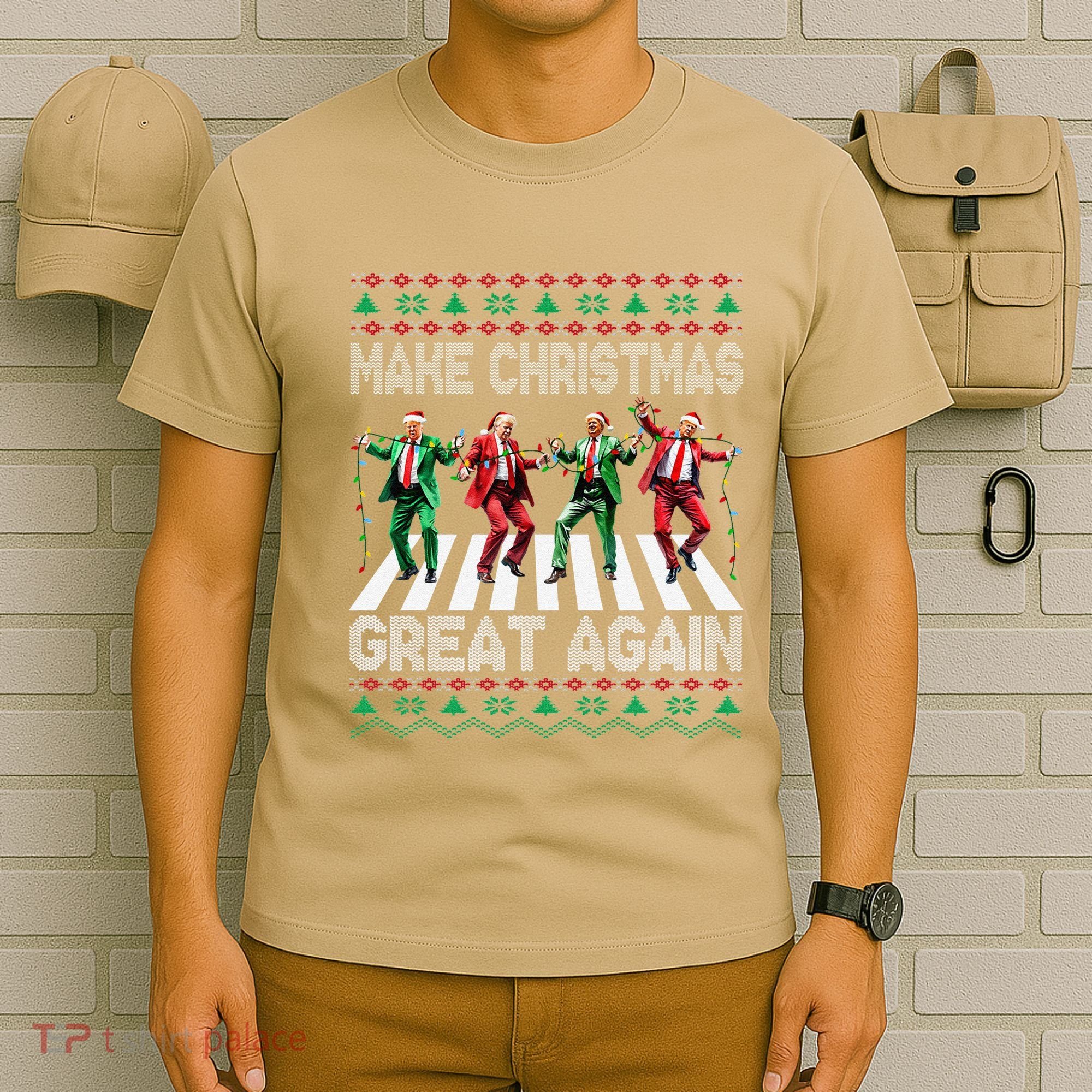 Make Christmas Great Again Ugly Sweaters Trump Dance Santa T-Shirt