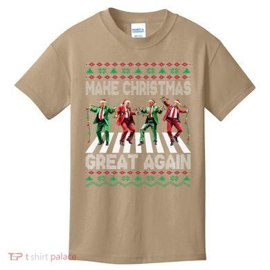 Make Christmas Great Again Ugly Sweaters Trump Dance Santa Kids T-Shirt