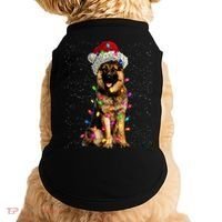Merry Christmas German Shepherd Santa Hat Lights Xmas Doggie Tank thumb 0