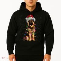 Merry Christmas German Shepherd Santa Hat Lights Xmas Hoodie thumb 2