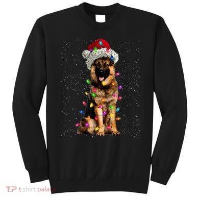 Merry Christmas German Shepherd Santa Hat Lights Xmas Sweatshirt