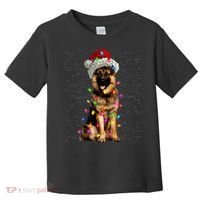 Merry Christmas German Shepherd Santa Hat Lights Xmas Toddler T-Shirt thumb 0
