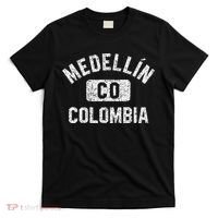 Medellin Colombia Gym Style Distressed White Print T-Shirt thumb 0
