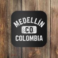 Medellin Colombia Gym Style Distressed White Print Coaster thumb 0