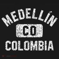 Medellin Colombia Gym Style Distressed White Print Women's Hoodie thumb 2