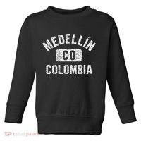 Medellin Colombia Gym Style Distressed White Print Toddler Sweatshirt thumb 0