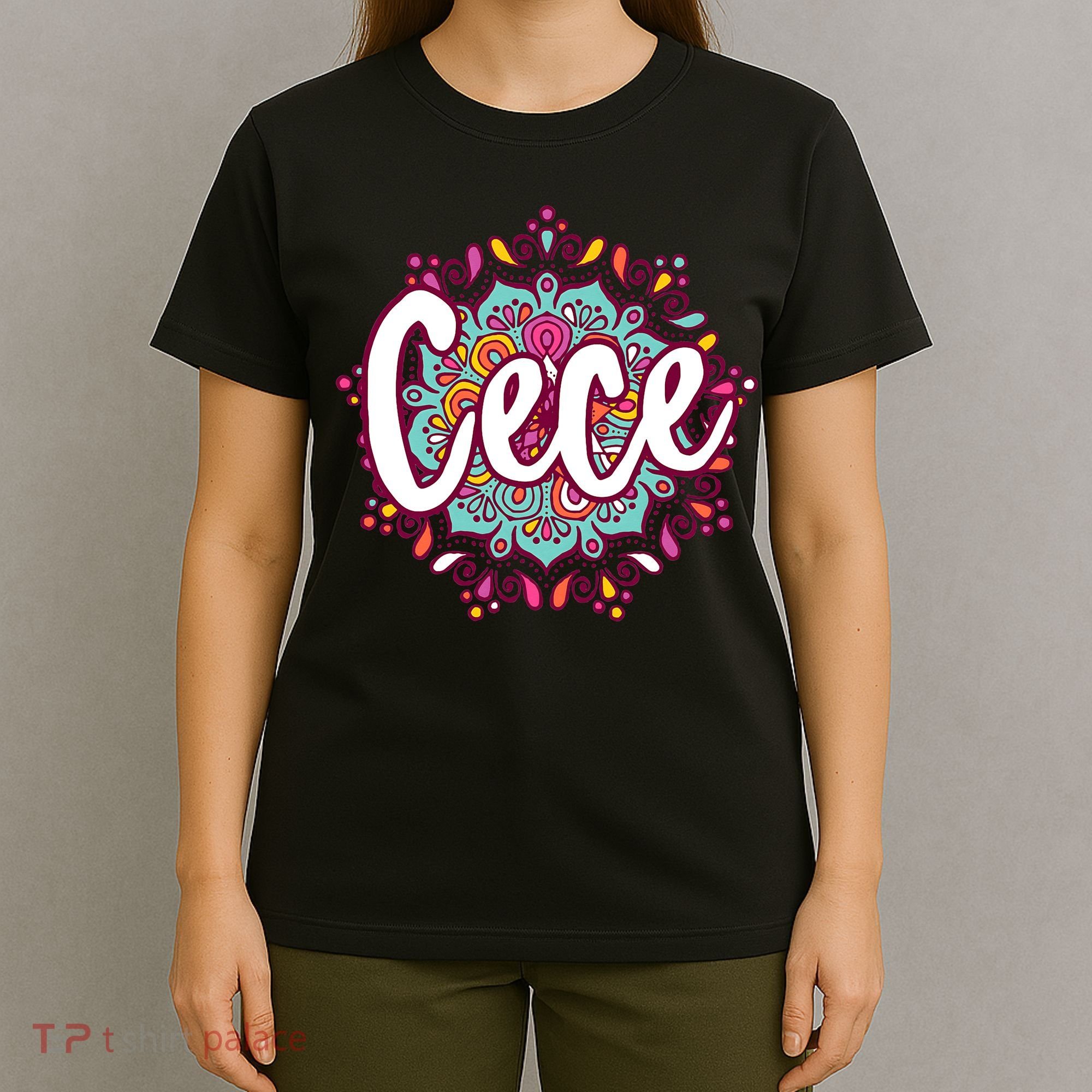 Mandala Cece  Grandma Christmas Birthday Mothers Day T-Shirt