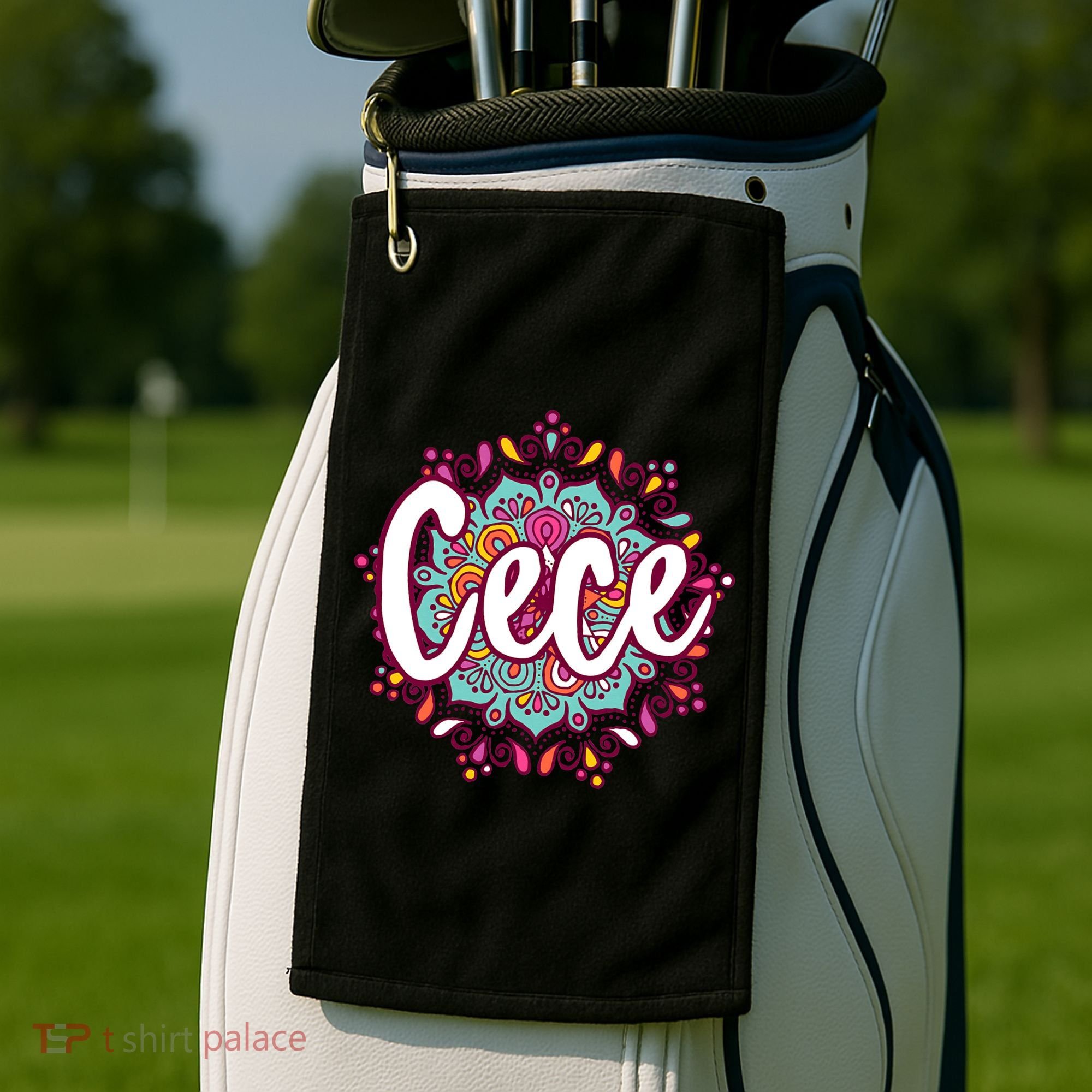Mandala Cece  Grandma Christmas Birthday Mothers Day Golf Towel