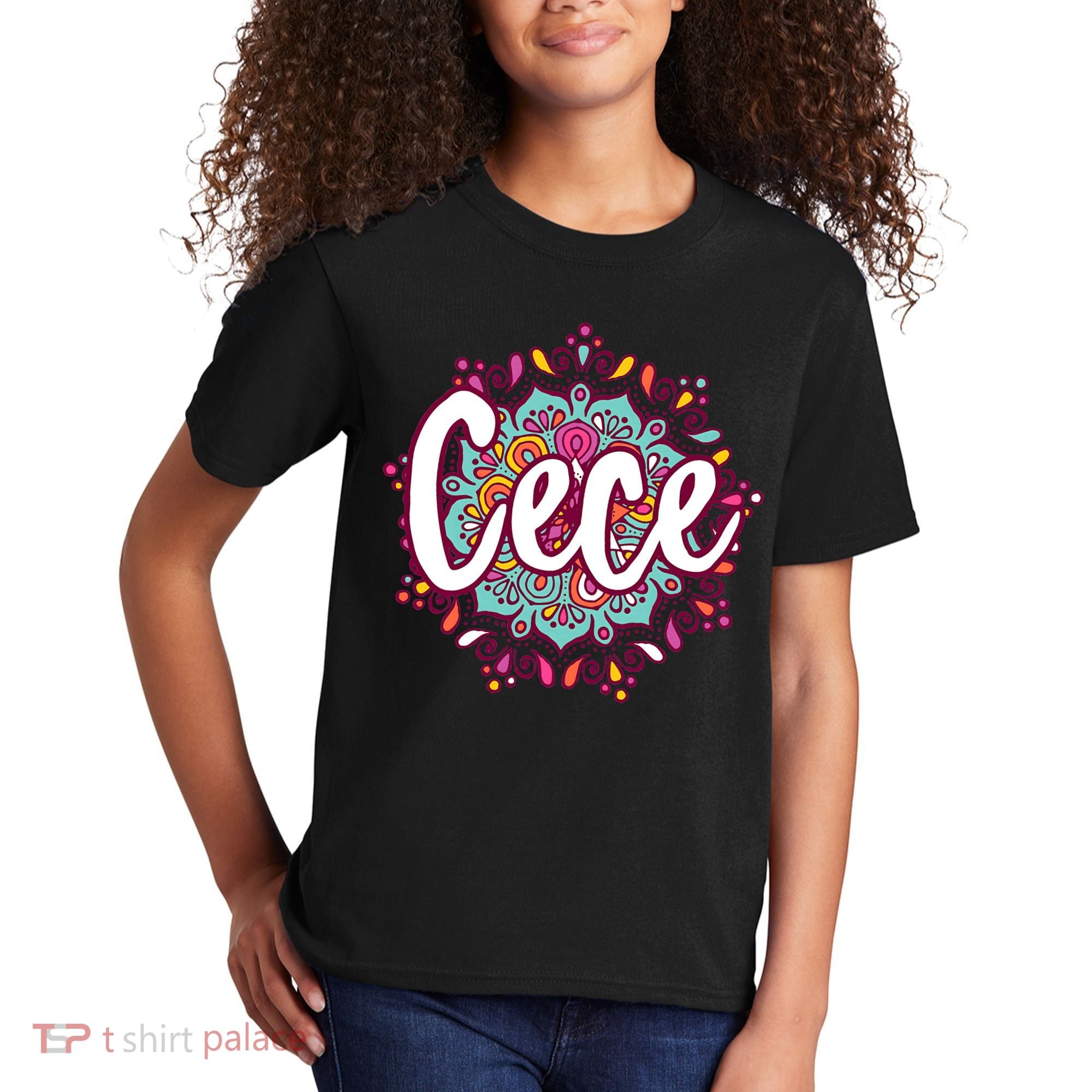 Mandala Cece  Grandma Christmas Birthday Mothers Day Kids T-Shirt
