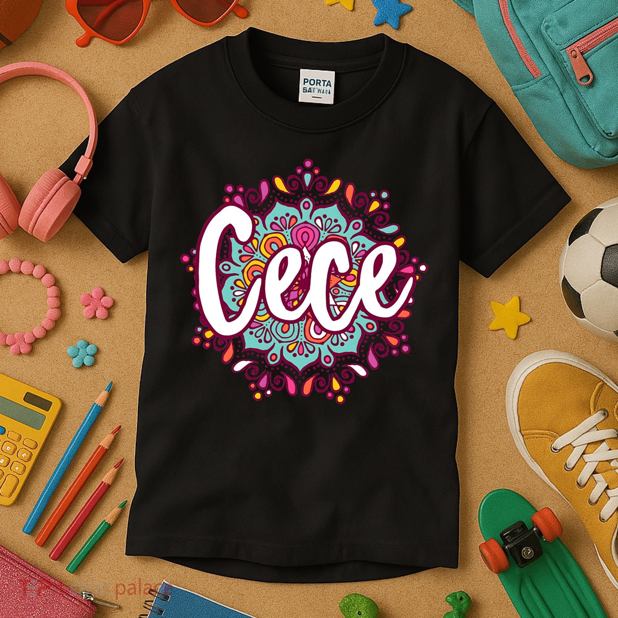 Mandala Cece  Grandma Christmas Birthday Mothers Day Kids T-Shirt
