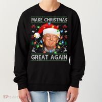 Make Christmas Great Again Funny Trump Ugly Christmas Gift Women's Sweatshirt thumb 0