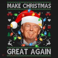 Make Christmas Great Again Funny Trump Ugly Christmas Gift Doggie Tank thumb 4