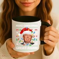 Make Christmas Great Again Funny Trump Ugly Christmas Gift Coffee Mug thumb 3