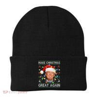 Make Christmas Great Again Funny Trump Ugly Christmas Gift Beanie thumb 0