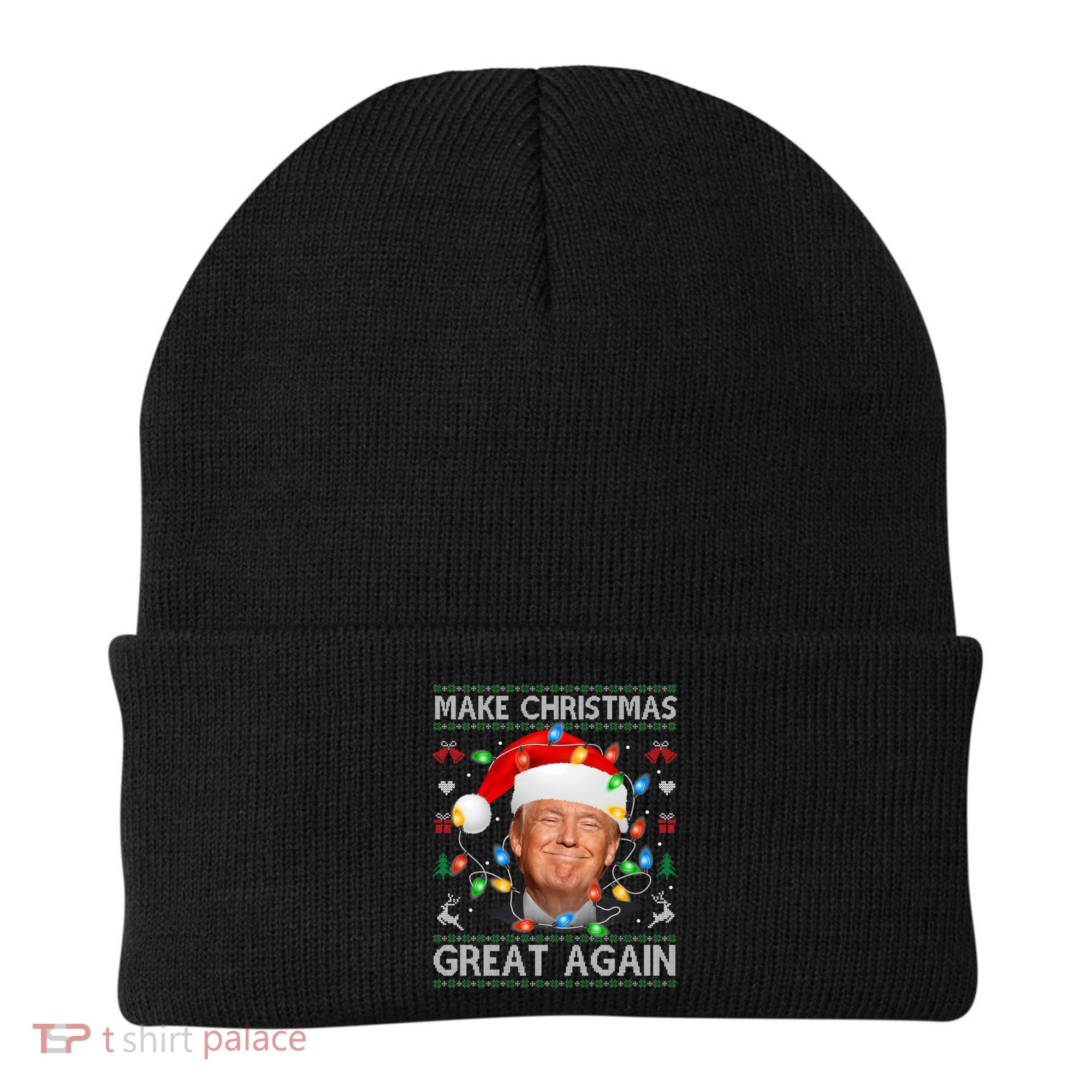 Make Christmas Great Again Funny Trump Ugly Christmas Gift Beanie